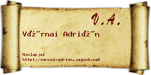 Várnai Adrián névjegykártya